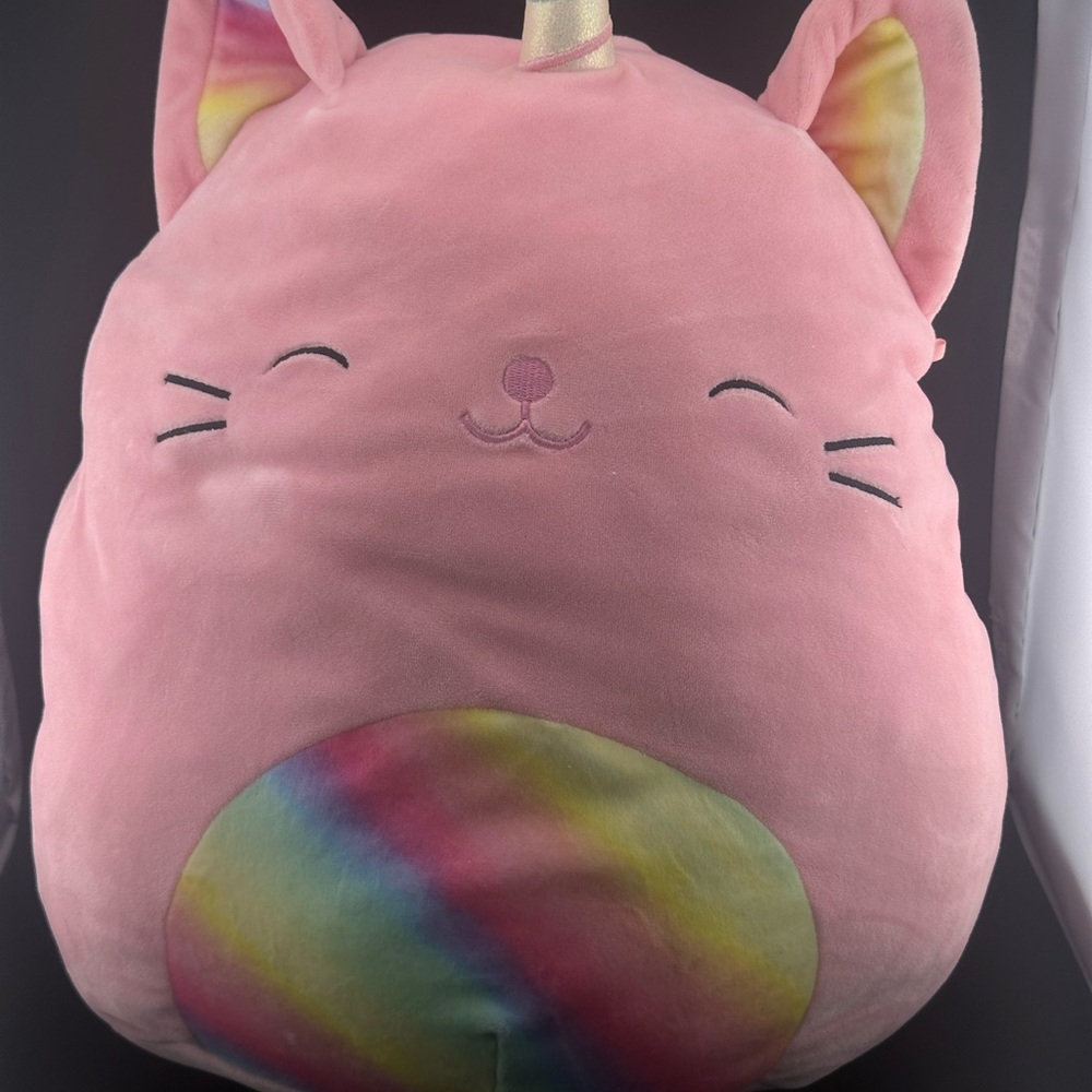 SQUISHMALLOWS 12" SABRINA Pink Rainbow Caticorn Cat Unicorn Plush Toy 2019
